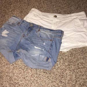 white shorts and denim shorts with holes BUNDLE!!